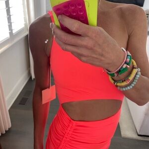 Super down neon, coral revolve dress size extra small